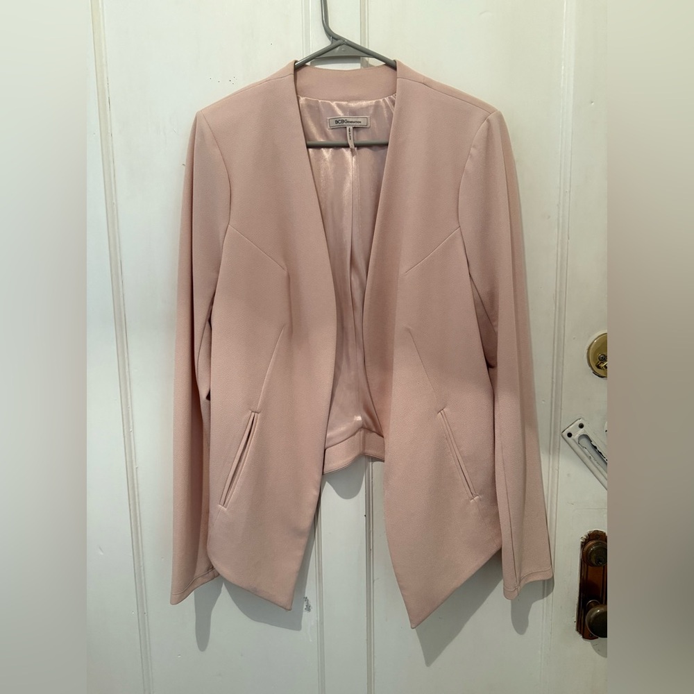 🩷BCBGeneration Blush Open-Front Tailored Blazer | Size L 💗